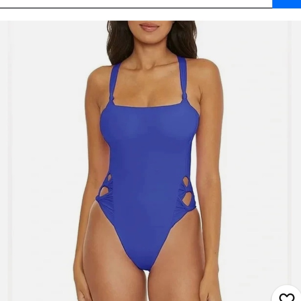 Becca by Rebecca Baja Mar Swimsuit L
Ultra Marine Cutout Twist Sides $138
NWT